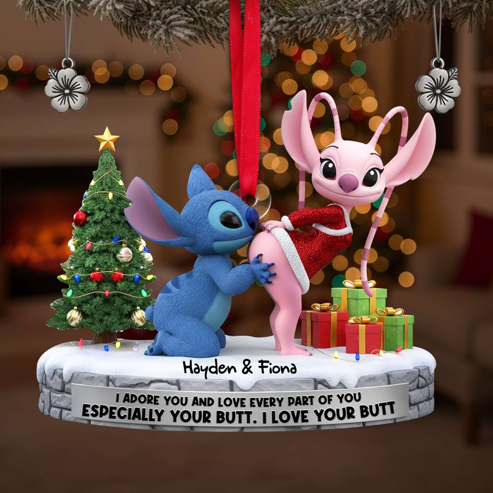 I Adore You - Personalized Christmas Couple Ornament - Image 4