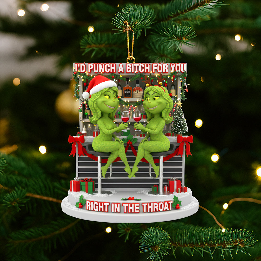 I'D Punch A Bitch For You - Personalized Bestie Ornament - Image 2