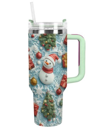 Christmas Snowman Custom Stanley Cup 40 Oz Tumbler With Handle