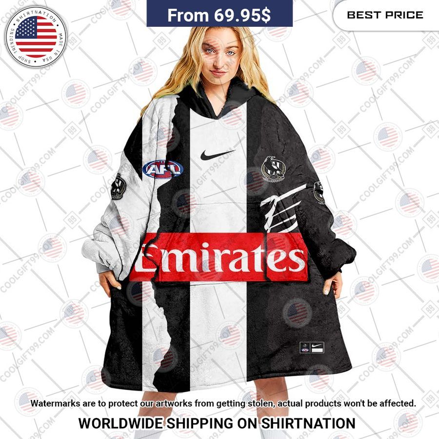 Collingwood Magpies Mix Hoodie Blanket