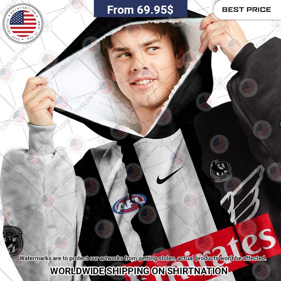 Collingwood Magpies Mix Hoodie Blanket - Image 2