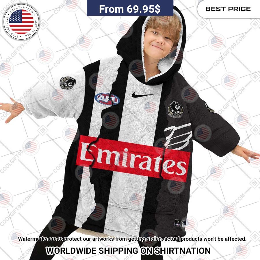 Collingwood Magpies Mix Hoodie Blanket - Image 4