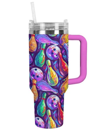 Colorful Bowling Custom Stanley Cup 40 Oz Tumbler With Handle