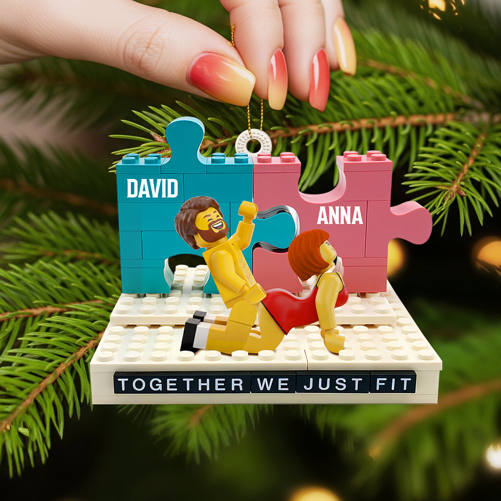 Together We Just Fit - Personalized Couple Ornament - Image 3