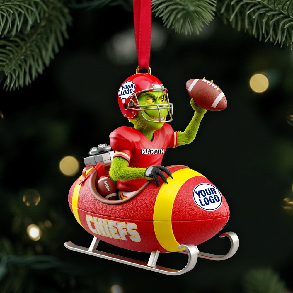 “Score Big This Holiday!” - Personalized Holiday Touchdown Ornament - Custom Gift For Sports Lovers - Image 2