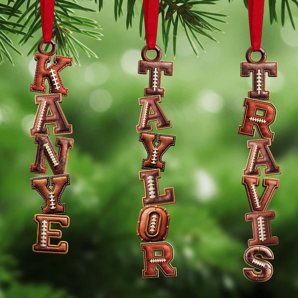 Celebrate Your Passion: Personalized American Football Alphabet Acrylic Ornament - Unique Gift For Sports Lovers