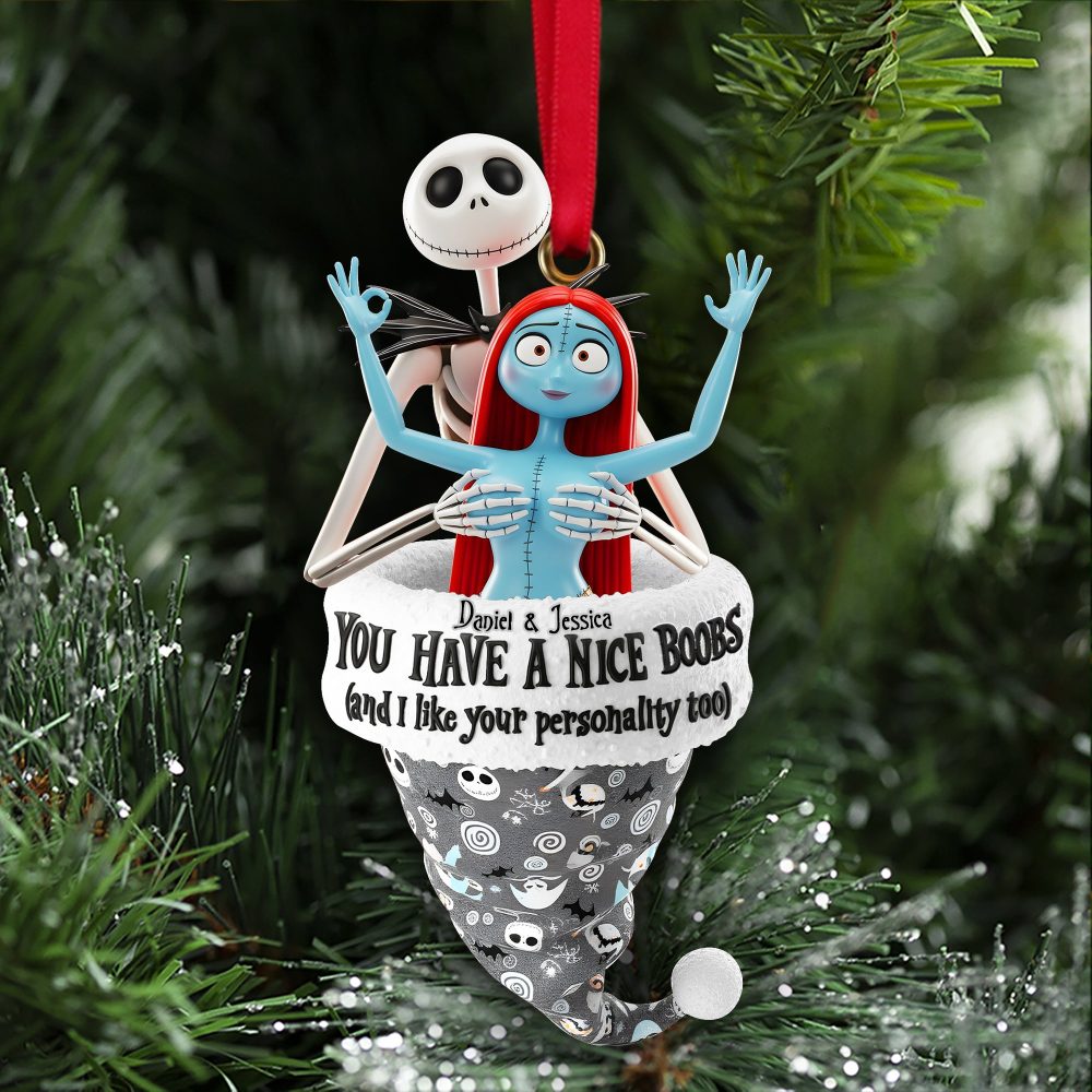 You Have A Nice Boobs - Personalized Couple Ornament For Christmas - Image 2