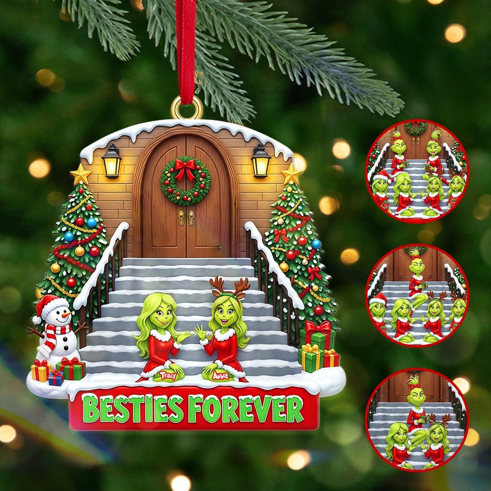 Besties Forever - Personalized Christmas Acrylic Ornament For Friends And Loved Ones
