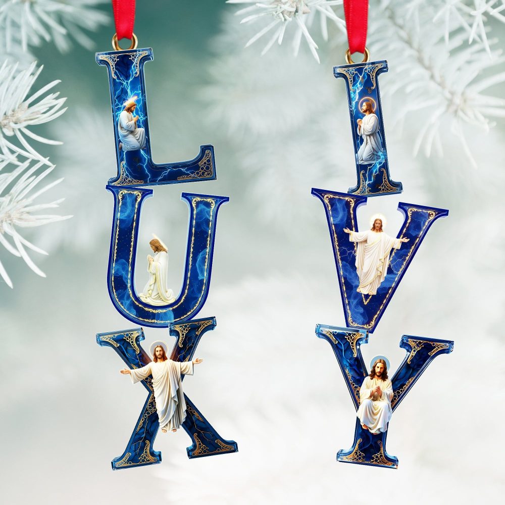 Celebrate Faith With The Jesus Alphabet Ornament , Personalized Gift For Christian Christmas