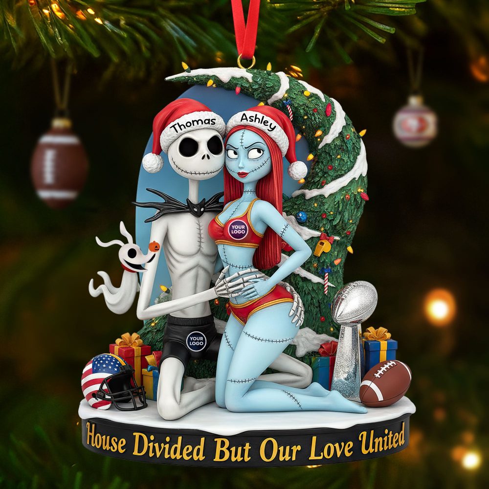 “House Divided But Our Love United” – Spooky Couple Ornament - Personalized Gift For Couples - Image 4