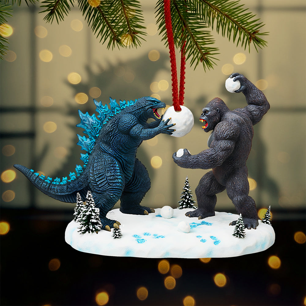 Let The Fun Begin - Fun Snowball Fight Christmas Ornament - Personalized Gift For Fans