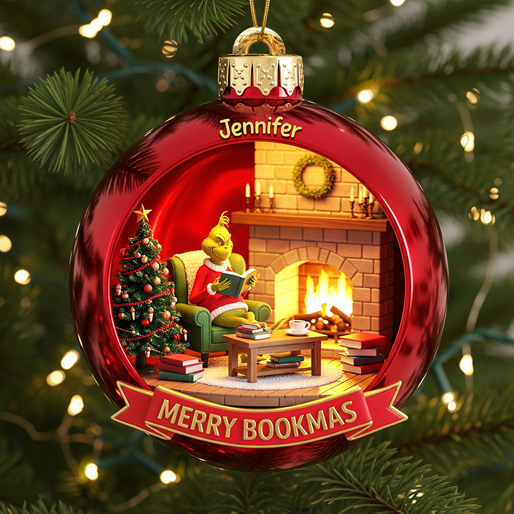 “Celebrate The Joy Of Reading” - Merry Bookmas Christmas Ornament - Personalized Gift For Book Lovers - Image 2