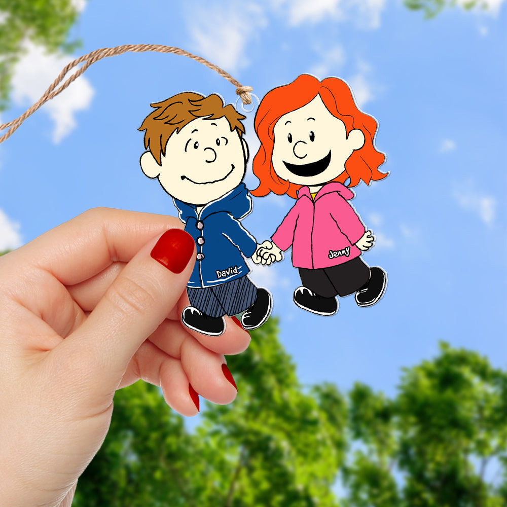 Love, Joy & Togetherness - Personalized Santa Claus Couple Ornament - Image 7