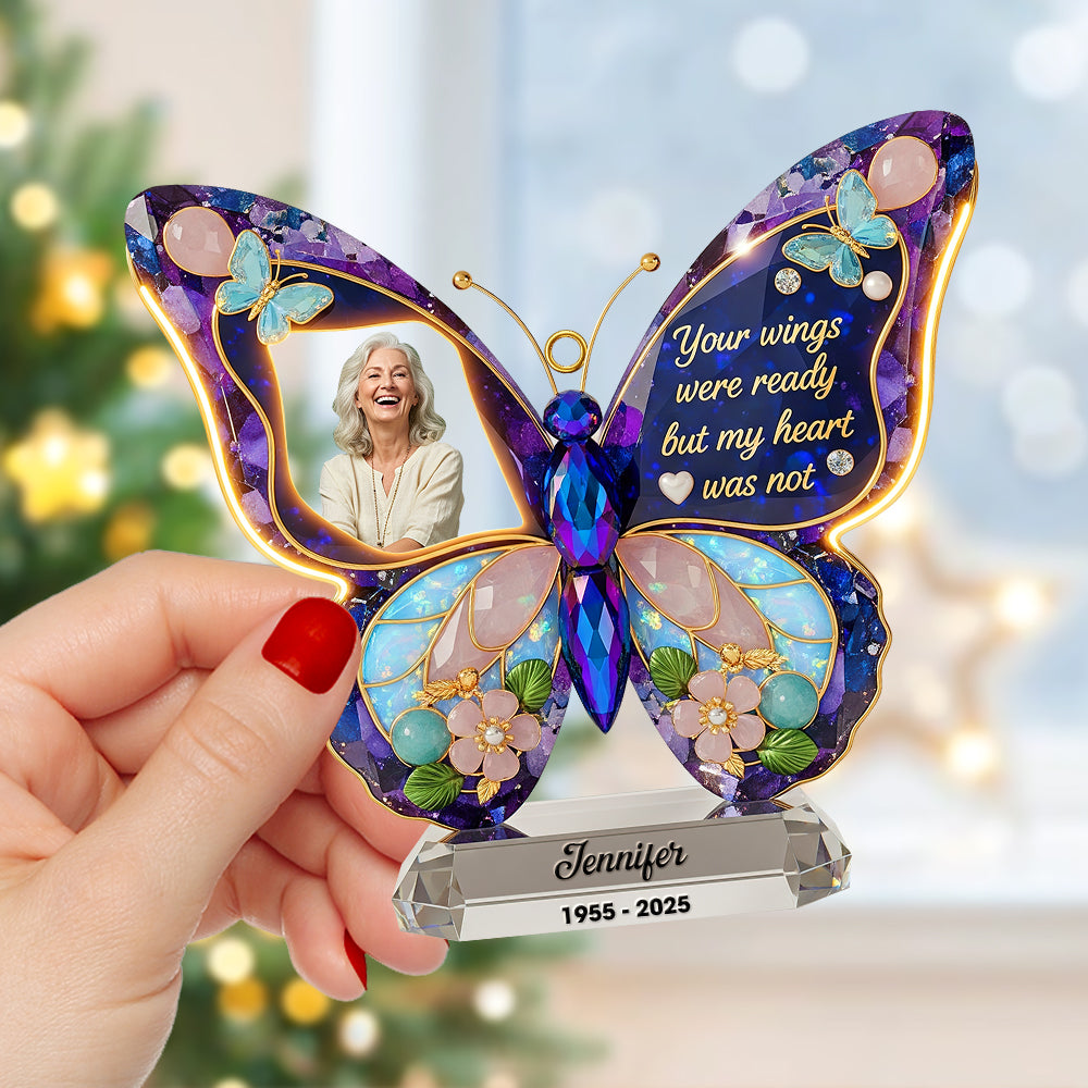 Your Wings Were Ready, But My Heart Was Not - Memorial Christmas Ornament - Personalized Gift For Loved Ones - Image 3