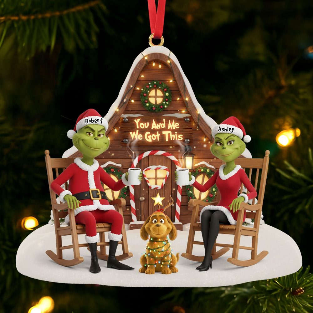 You And Me We Got This - Dog Lover Green Monster Couple Ornament - Personalized Christmas Gift For Couples - Image 2