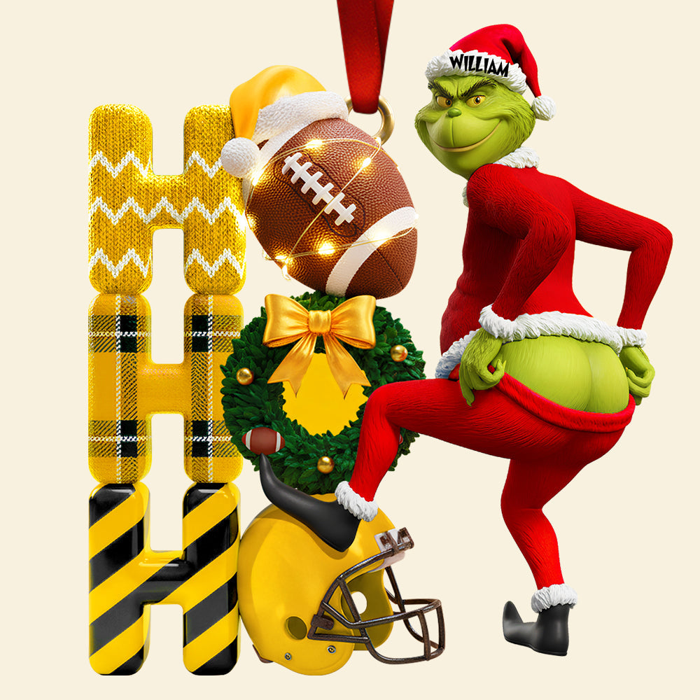 Merry & Cheeky Holiday Cheer - Personalized Grinch Christmas Ornament - Image 4