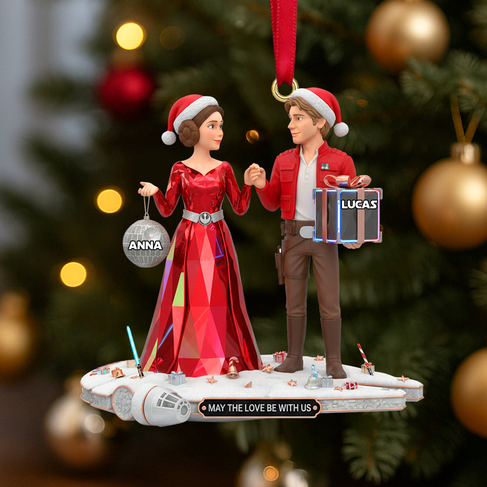 May The Love Be With Us - Personalized Christmas Ornament For Couples - Unique Gift For Him And Her - Image 2