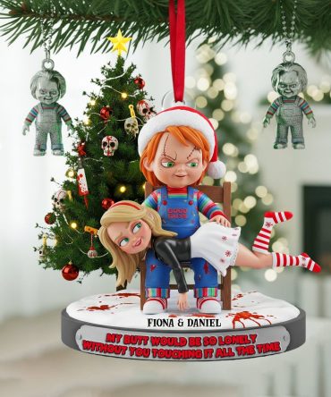 “My Butt Would Be So Lonely Without You Touching It All The Time” - Mischievous Doll Couple Ornament - Customizable Christmas Gift For Couples