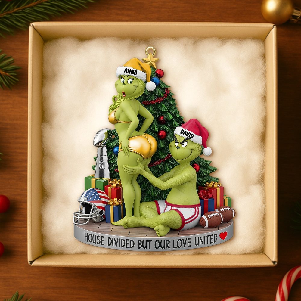 House Divided But Our Love United - Personalized Funny Christmas Ornament For Football Lovers - Image 3