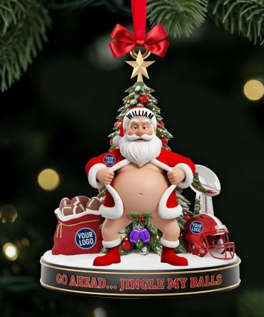 Go Ahead... Jingle My Balls! Personalized Santa Christmas Ornament - A Fun Gift For True Fans