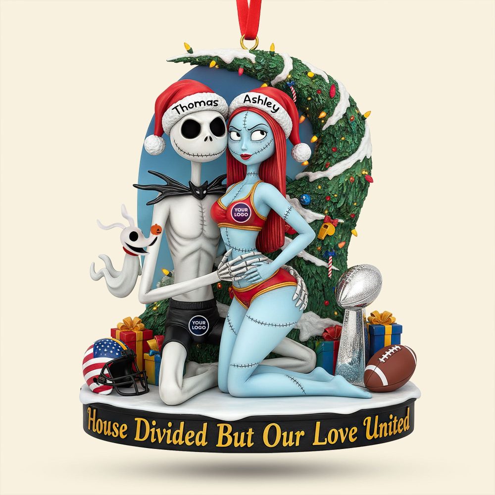“House Divided But Our Love United” – Spooky Couple Ornament - Personalized Gift For Couples - Image 3