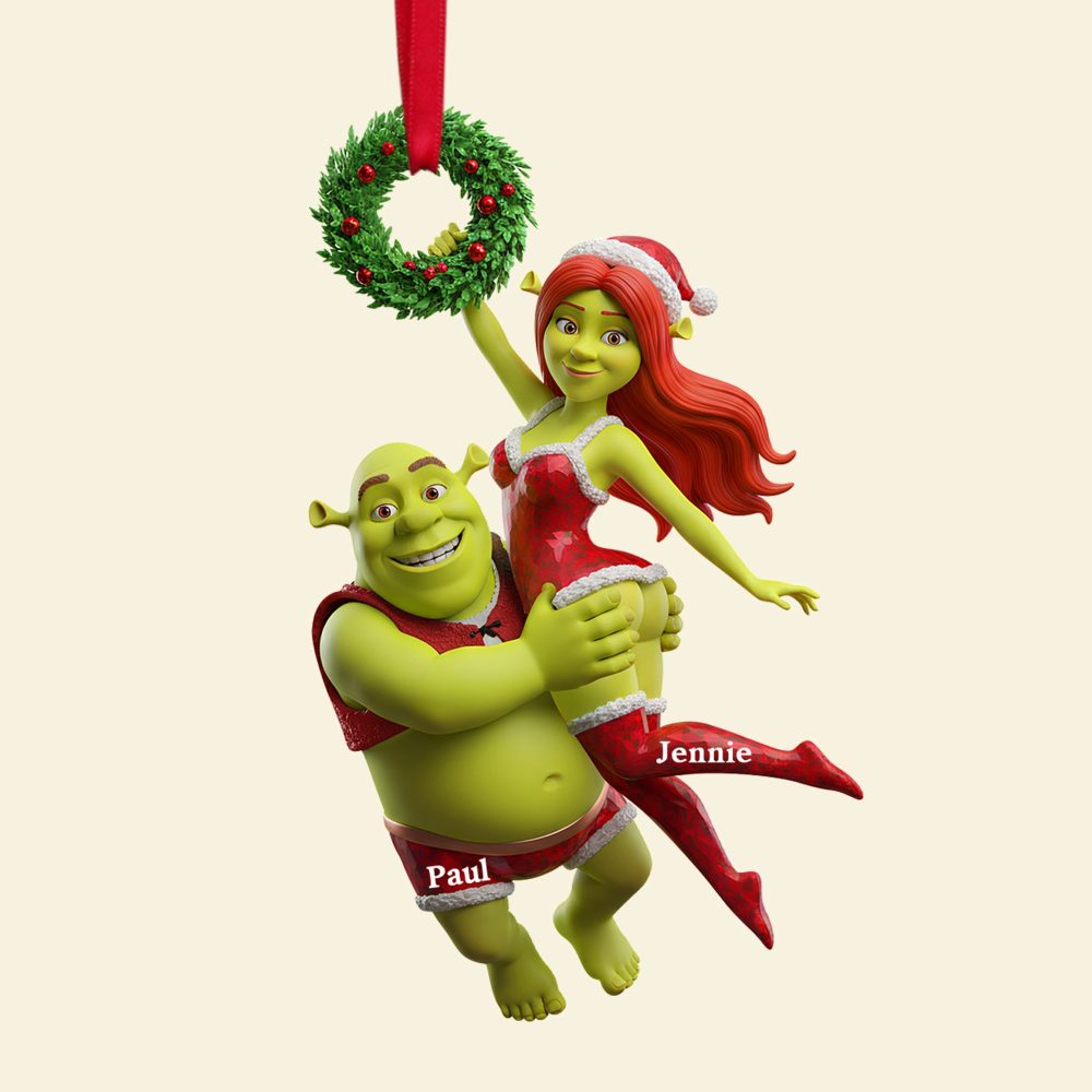 Joyful Green Couple Ornament - A Personalized Gift For Couples - Image 5