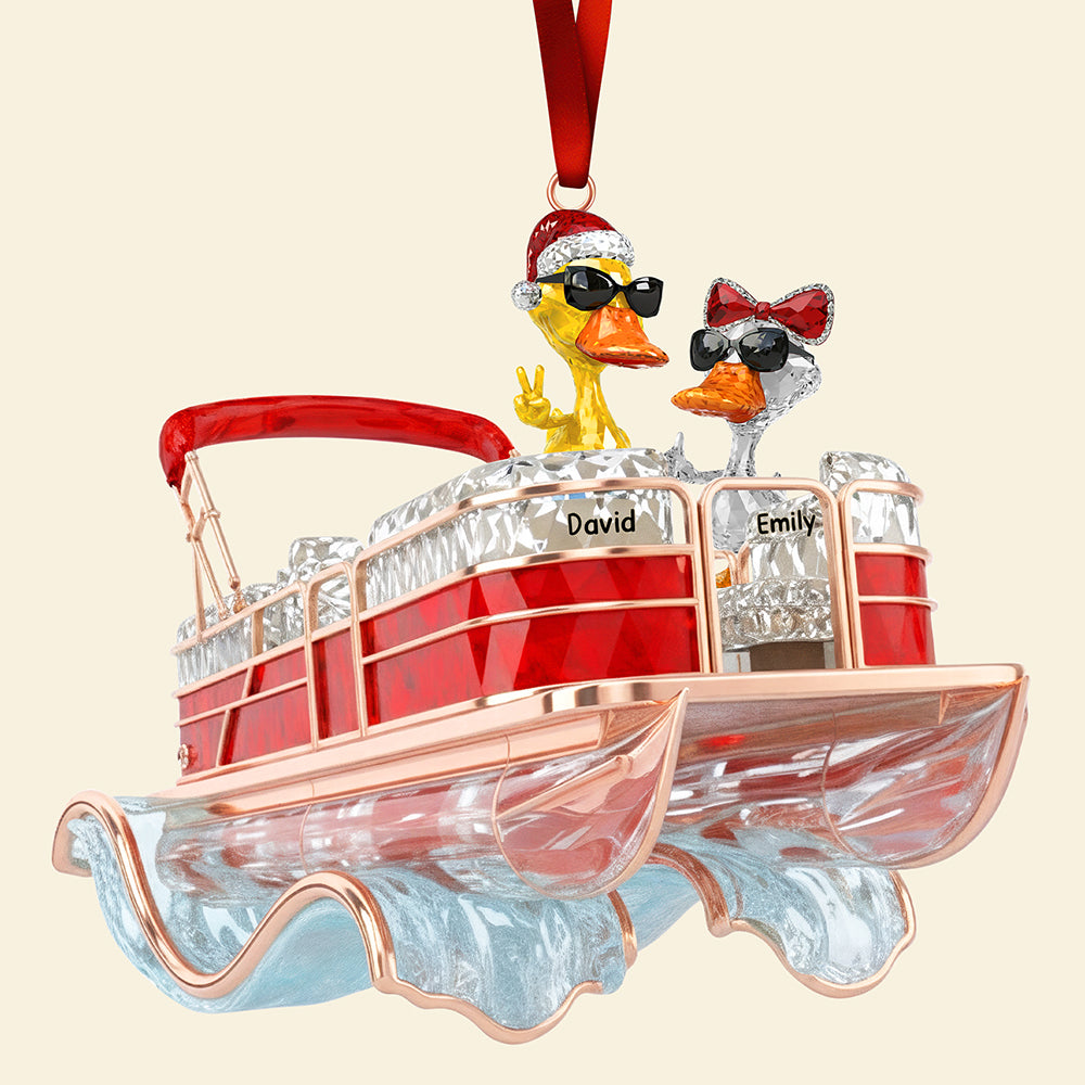 “Splash Into Fun!” Fun Duck Pontoon Trip Ornament - Personalized Gifts For Pontoon Lovers - Image 4
