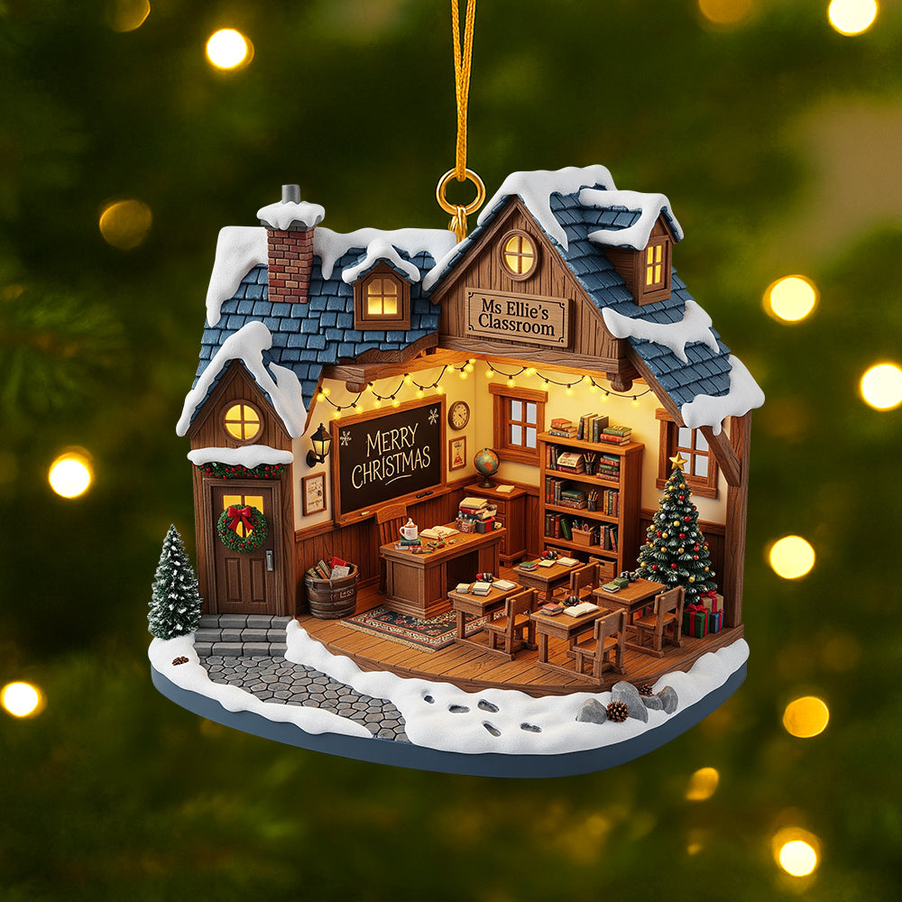 “Celebrate Teaching Excellence With A Personal Touch” - Teacher Miniature Classroom Ornament - Personalized Gift For Educators