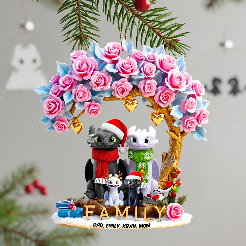 Celebrate Family Moments With Love - Personalized Smiling Family Christmas Ornament - Custom Gift For Family And Friends