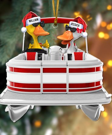 Personalized Pontoon Trip Duck Christmas Ornament