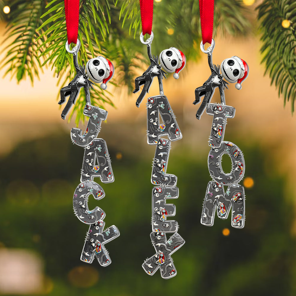 Embrace The Spookiness: Playful Spooky Name Art Ornament - Personalized Christmas Gift - Image 3