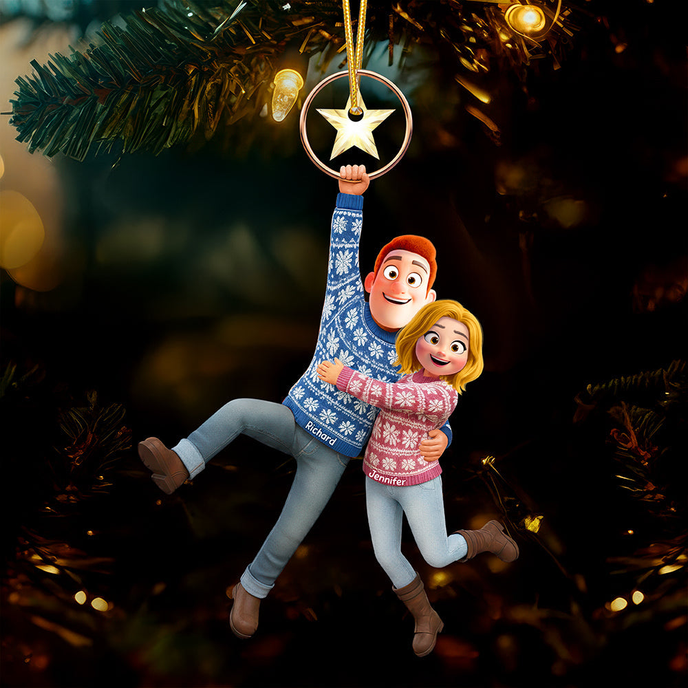 Celebrate Love With Our Personalized Fun Hanging Couple Ornament - Custom Gift For Your Special Someone