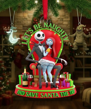 Let'S Be Naughty Together - Personalized Christmas Ornament For Couples