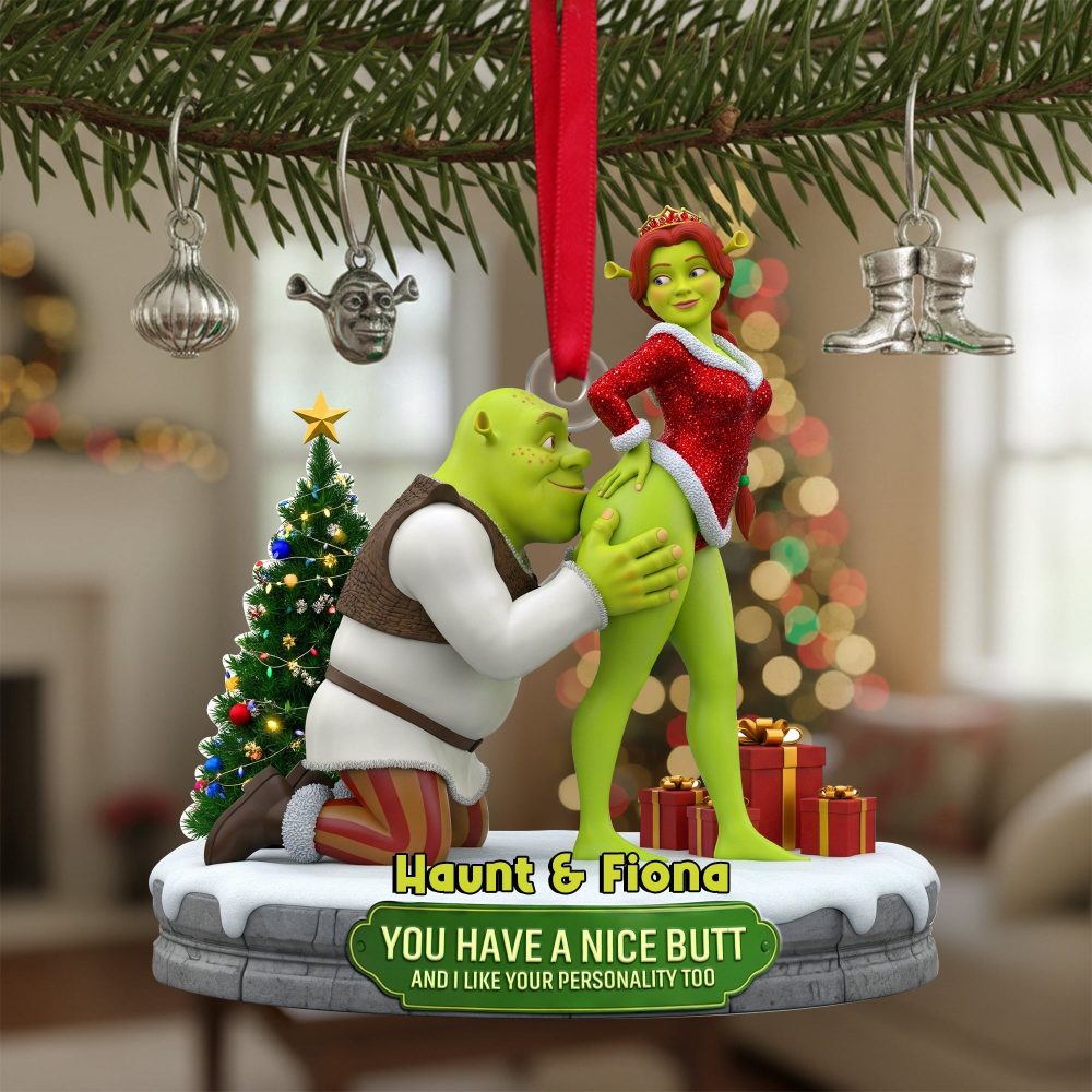 Cheeky Kisses Couple Acrylic Ornament - Personalized Gift For Fun-Loving Couples - Image 2
