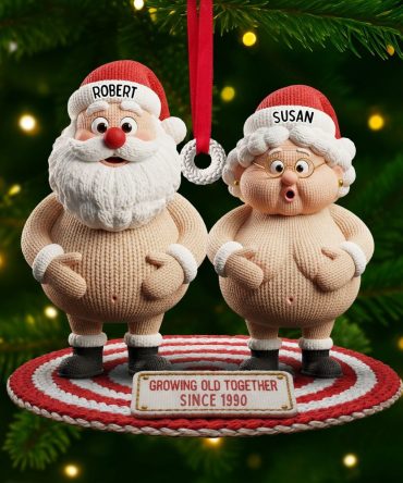 Growing Old Together With Laughter! - Naughty Old Couple Ornament - Personalized Gift For Couples, Friends, And Family