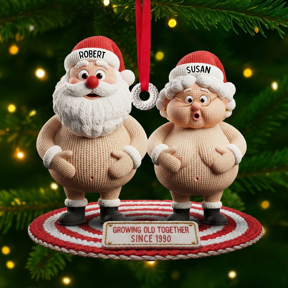 Growing Old Together With Laughter! - Naughty Old Couple Ornament - Personalized Gift For Couples, Friends, And Family