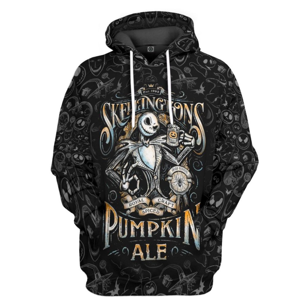 Tnbc Shirt Jack Skellington Pumpkin Ale Black Hoodie Tnbc Hoodie - Image 3