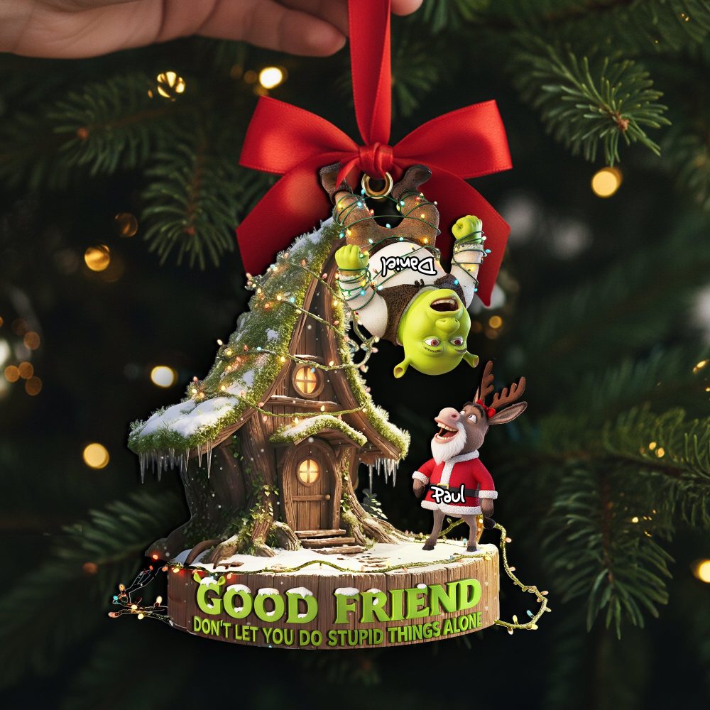 Good Friend, Don'T Let You Do Stupid Things Alone - Funny Friendship Ornament - Personalized Gift For Best Friends