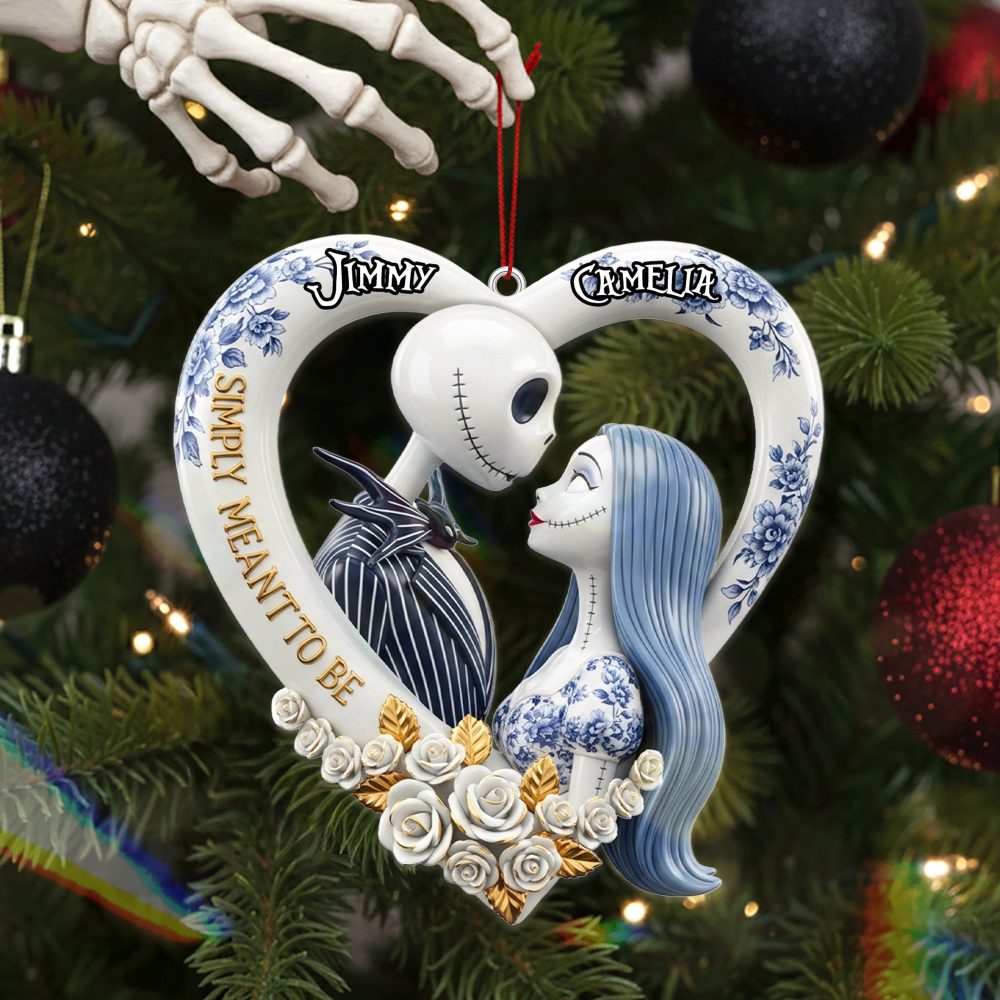 Simply Meant To Be - Personalized Couple Acrylic Ornament - Perfect Gift For Christmas, Couples, And Loved Ones - Image 2