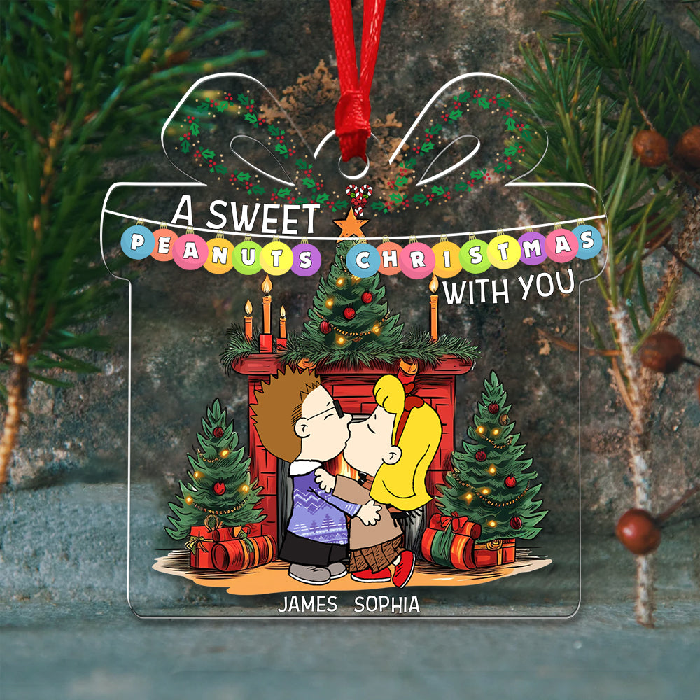 Personalized Christmas Ornament For Couples - A Sweet Peanuts Christmas