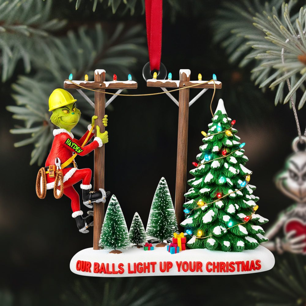 How The Lineman Lit Christmas - Personalized Acrylic Ornament - Unique Gift For Linemen, Electricians, And Christmas Lovers - Image 3