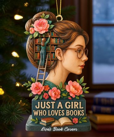 Just A Girl Who Loves Books Ornament - Personalized Gift For Book Lovers
