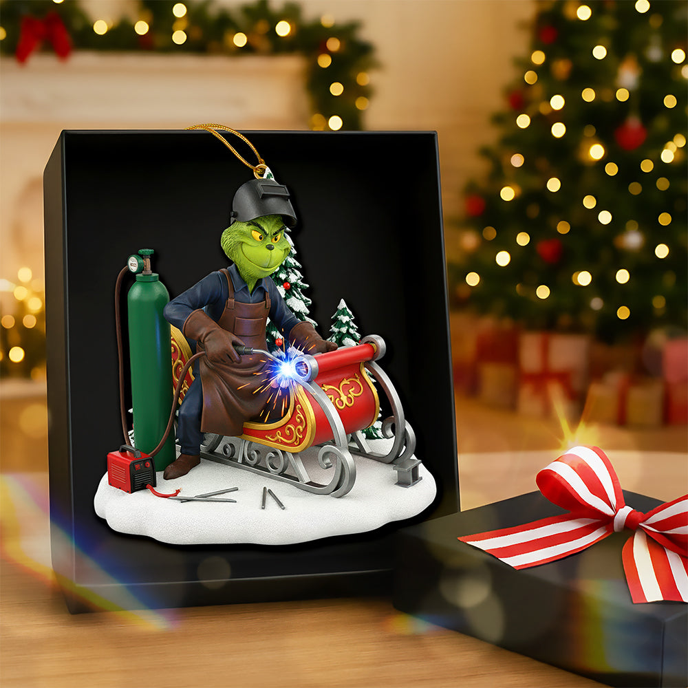 “Guess Who Made Santa'S Sleigh?” - Personalized Badass Welder Christmas Ornament - Image 3