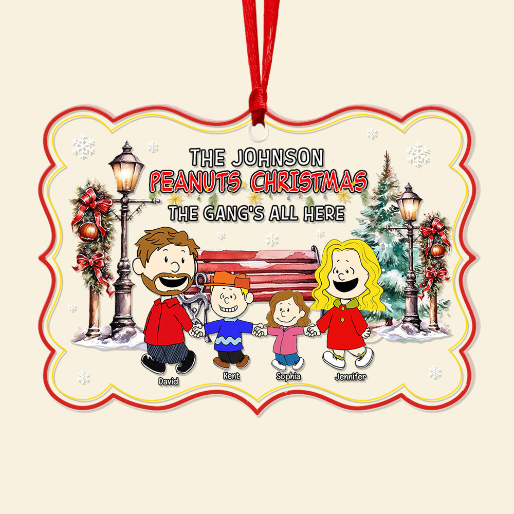 Personalized Christmas Family Acrylic Ornament - Peanuts Theme - Image 4