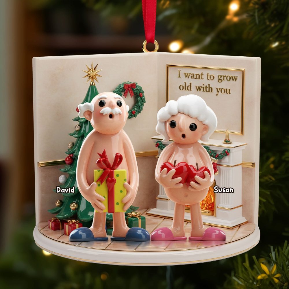 I Want To Grow Old With You - Personalized Christmas Ornament For Couples - Image 3