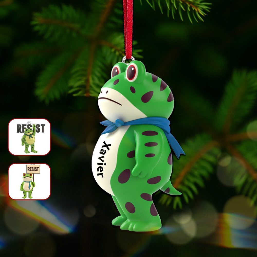 “Embrace The Joy Of Giving” - Cute Frog Ornament - Personalized Christmas Gift , Perfect For Friends, Family & Colleagues - Image 2
