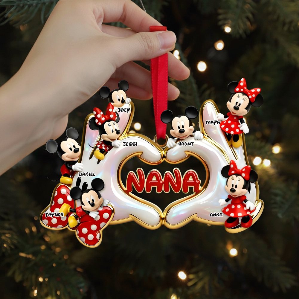 Love Is In The Hands - Personalized Cute Heart Hands Ornament - Perfect Gift For Grandma, Mom, And Loved Ones - Image 2