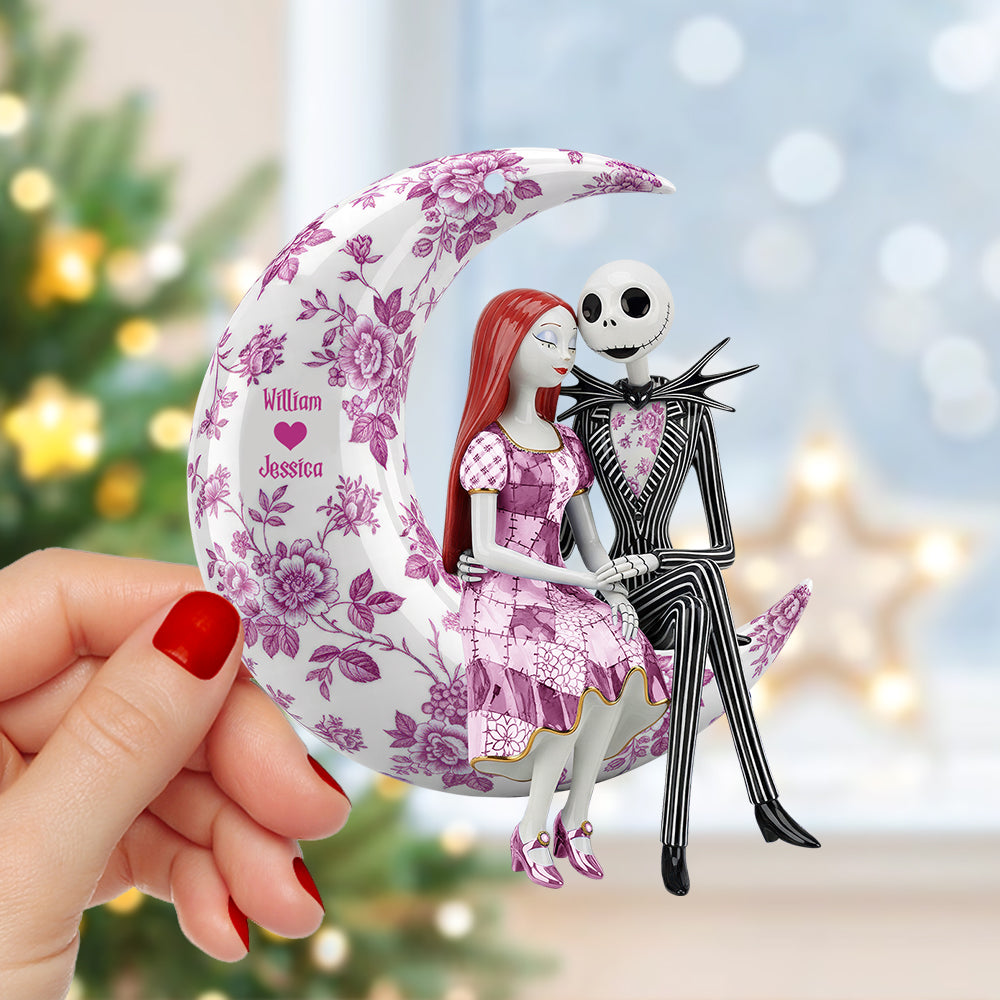 “Love You To The Moon And Back” – Personalized Romantic Moon Couple Ornament - Unique Custom Gifts For Couples, Friends, And Family - Image 3