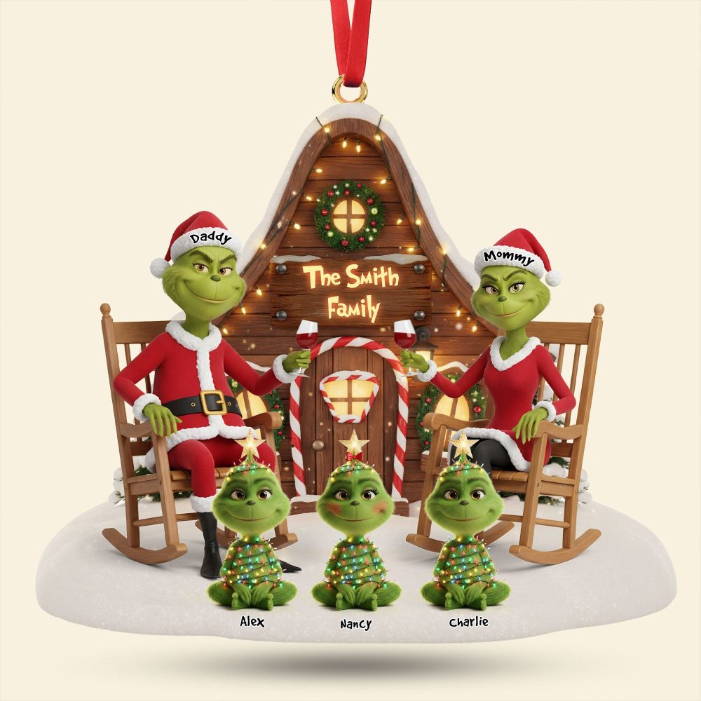 Celebrate Family Togetherness With Our Green Monster Family Ornament - A Personalized Christmas Decoration - Image 3