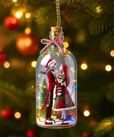 Celebrate Love This Christmas - Skeleton Couple Ornament - Personalized Gifts For Couples
